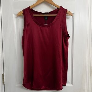 Lafayette 148 New York Rich Red Scarlet Tank Top 100% Silk
